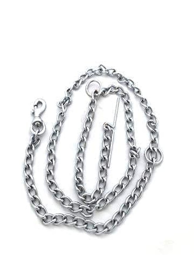 PPJ ® - Pet Dog Chain Silver Grind No.12 Heavy Weight Dogs Leash Heavy Duty Dog Chain with Heavy Hook (L - 60 inch) for Medium/Small Dogs (Pack of 1) - Image 3